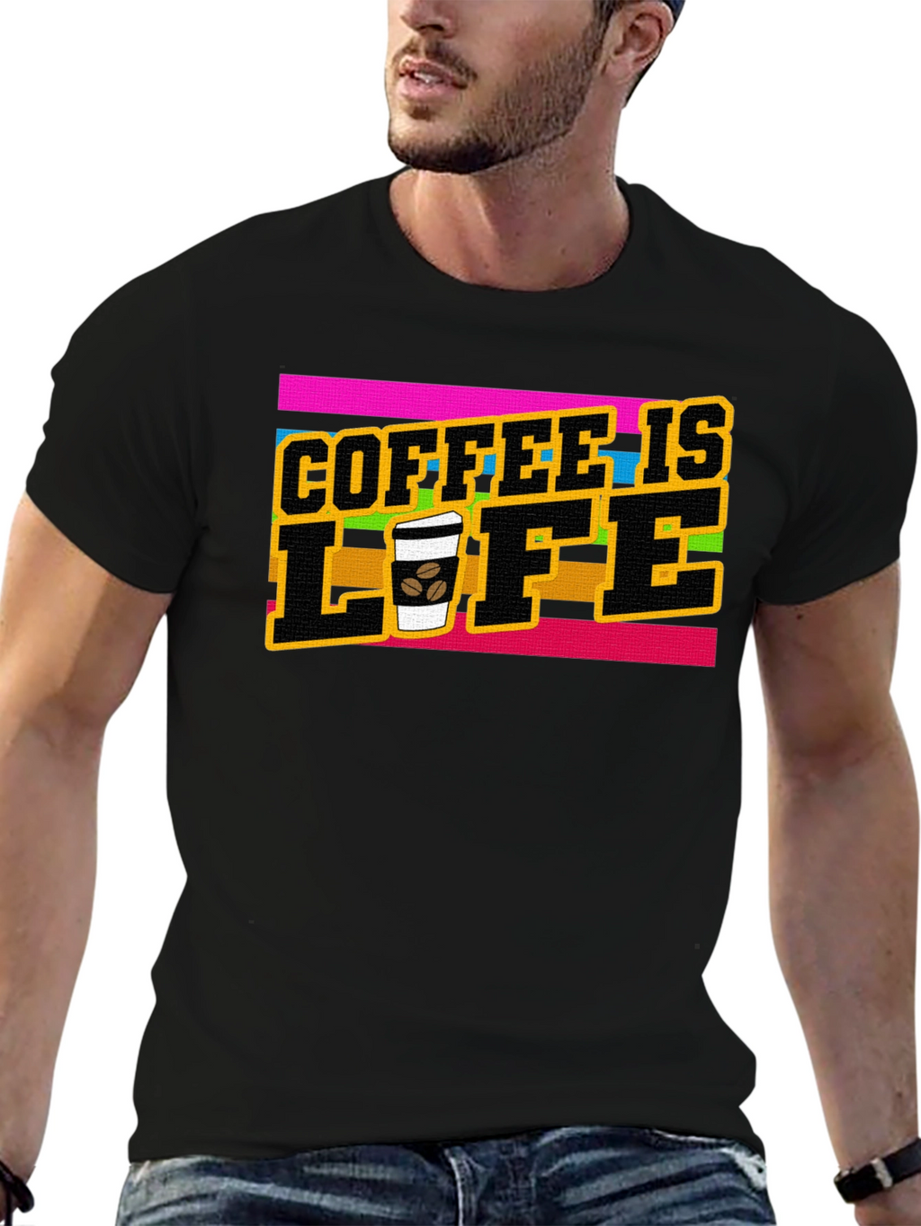 Coffee is Life Graphic Tee - Black