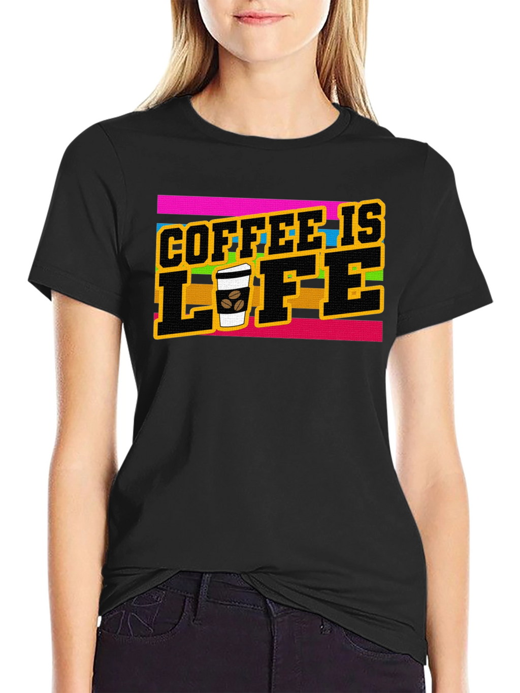 Coffee is Life Graphic Tee - Black