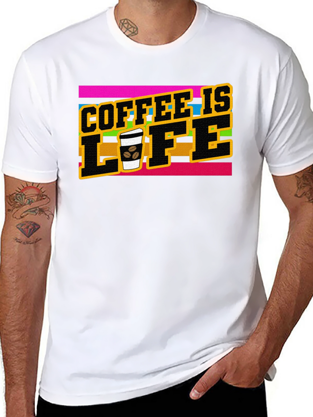 Coffee is Life Graphic Tee - Black