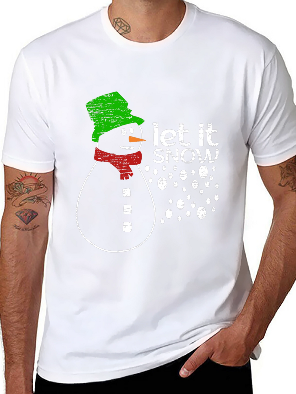 Snowman Let It Snow Graphic Print T-Shirt