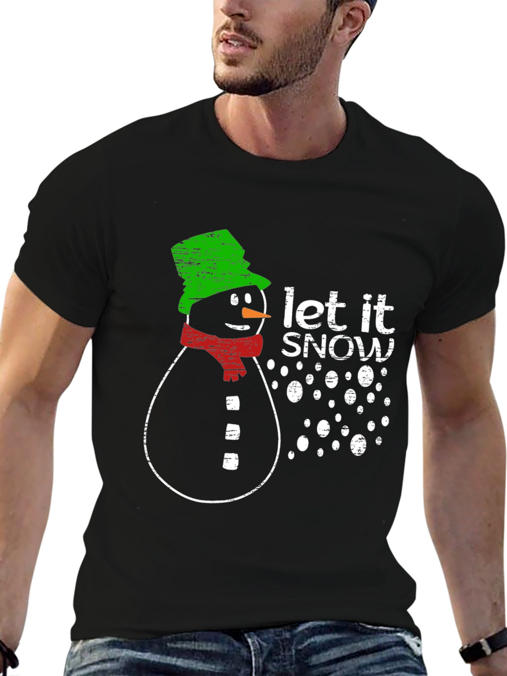 Snowman Let It Snow Graphic Print T-Shirt