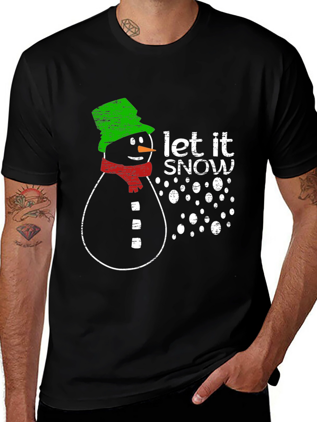 Snowman Let It Snow Graphic Print T-Shirt