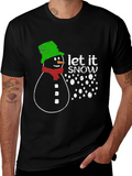 Snowman Let It Snow Graphic Print T-Shirt