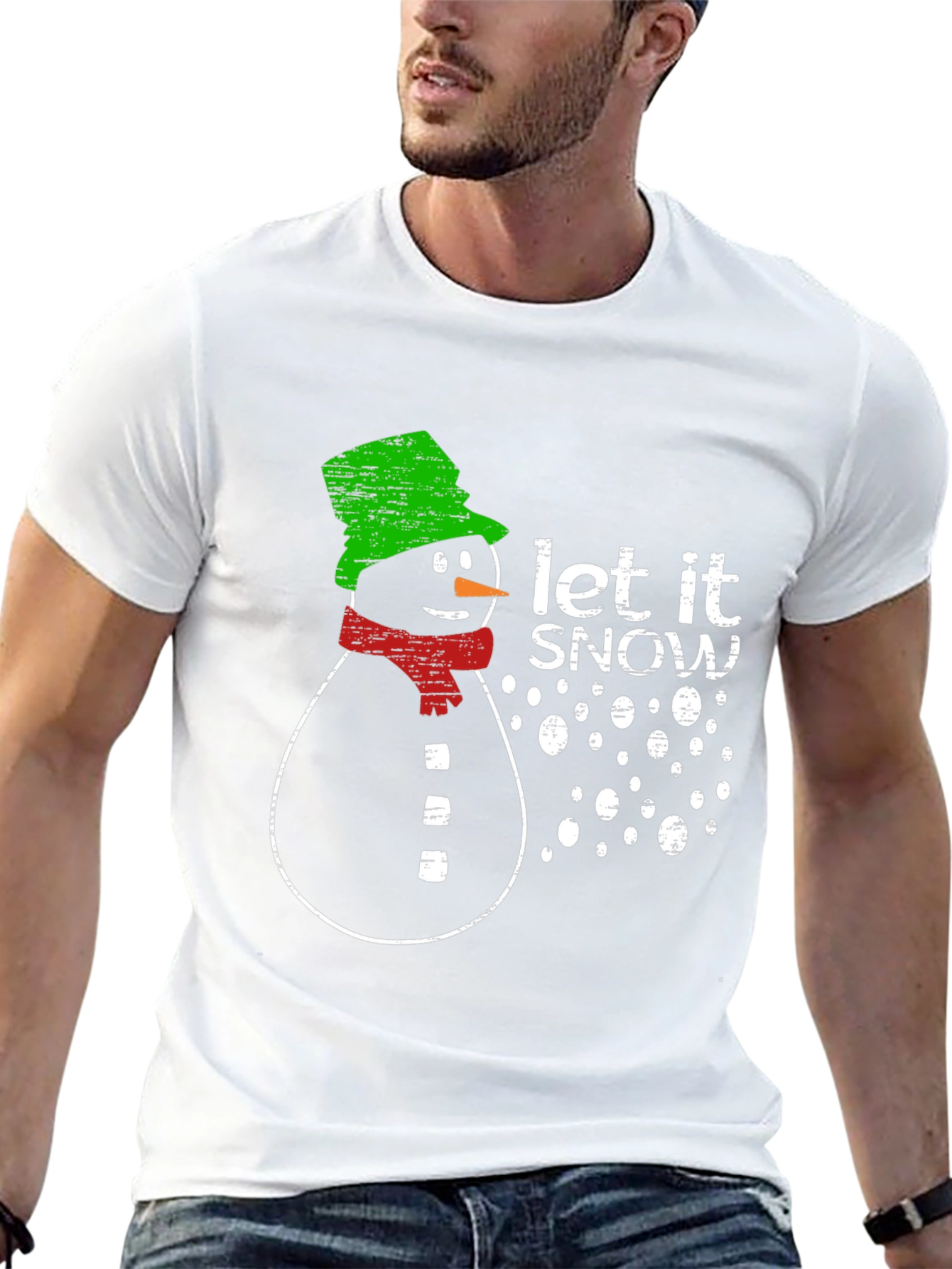 Snowman Let It Snow Graphic Print T-Shirt