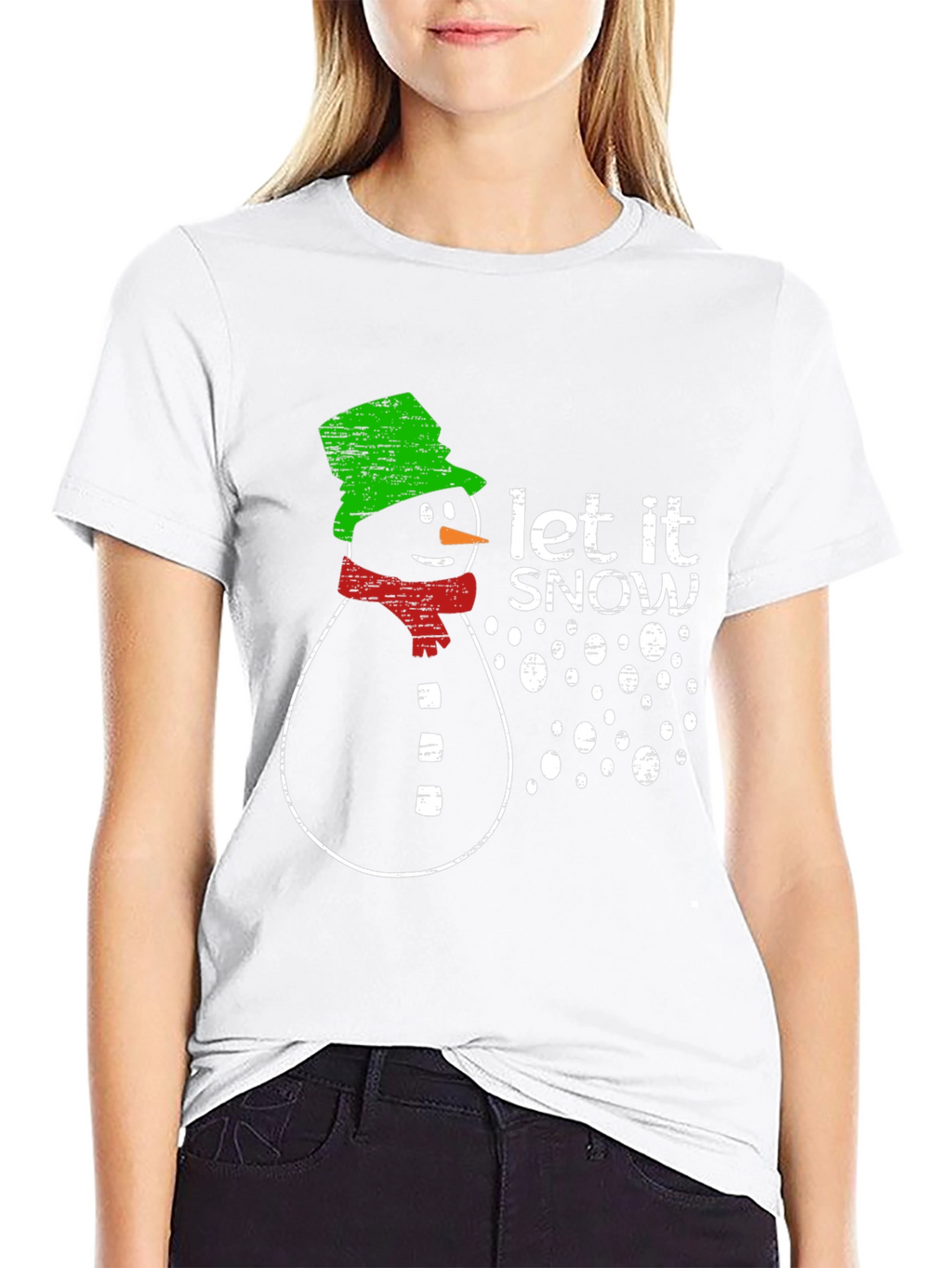 Snowman Let It Snow Graphic Print T-Shirt