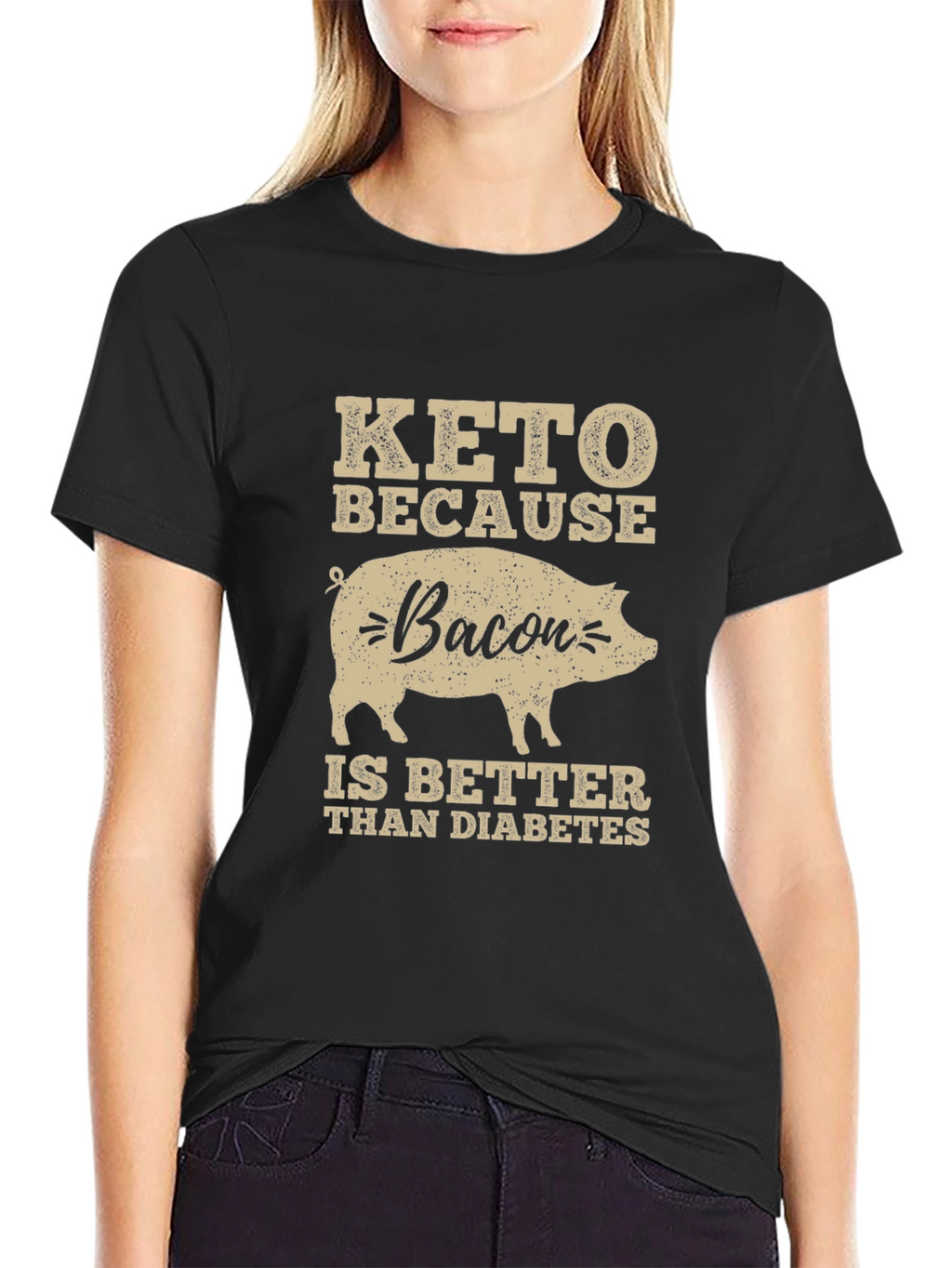Keto Bacon Diabetes Funny T-Shirt