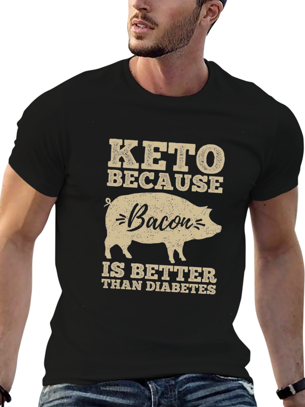 Keto Bacon Diabetes Funny T-Shirt
