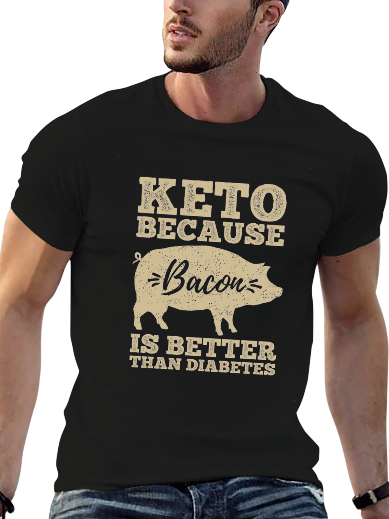 Keto Bacon Diabetes Funny T-Shirt