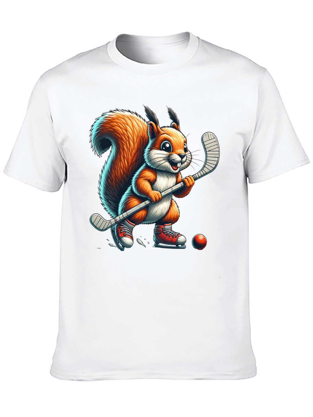 Squirrel Hockey Player Graphic Tee