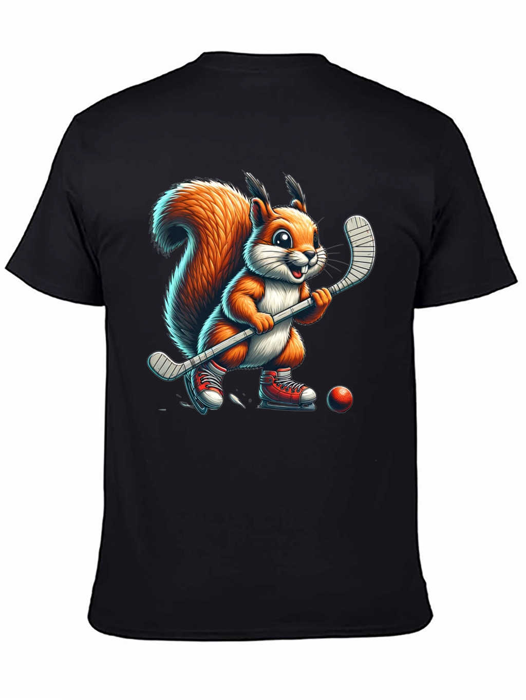 Squirrel Hockey Player Graphic Tee