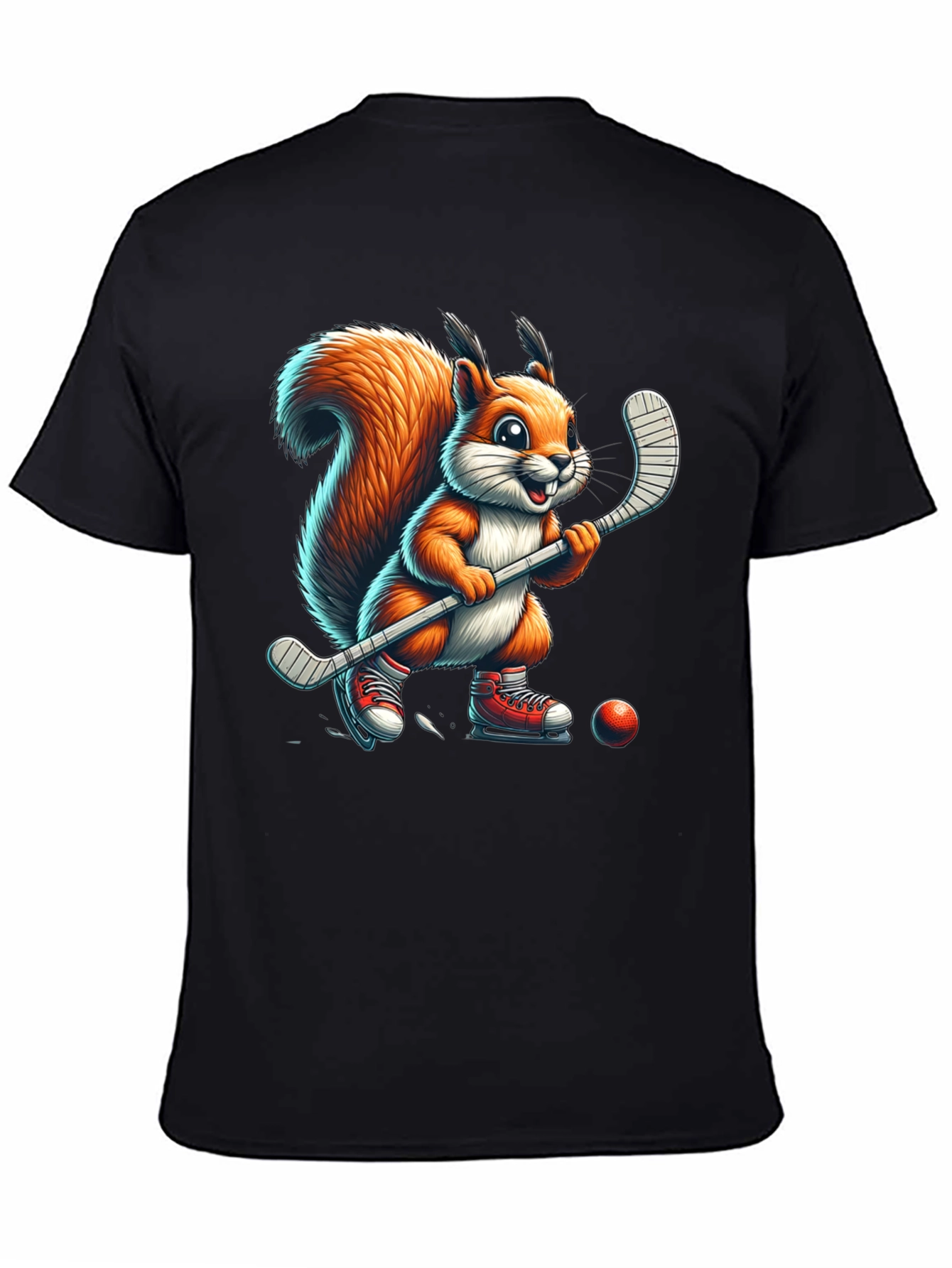 Squirrel Hockey Player Graphic Tee