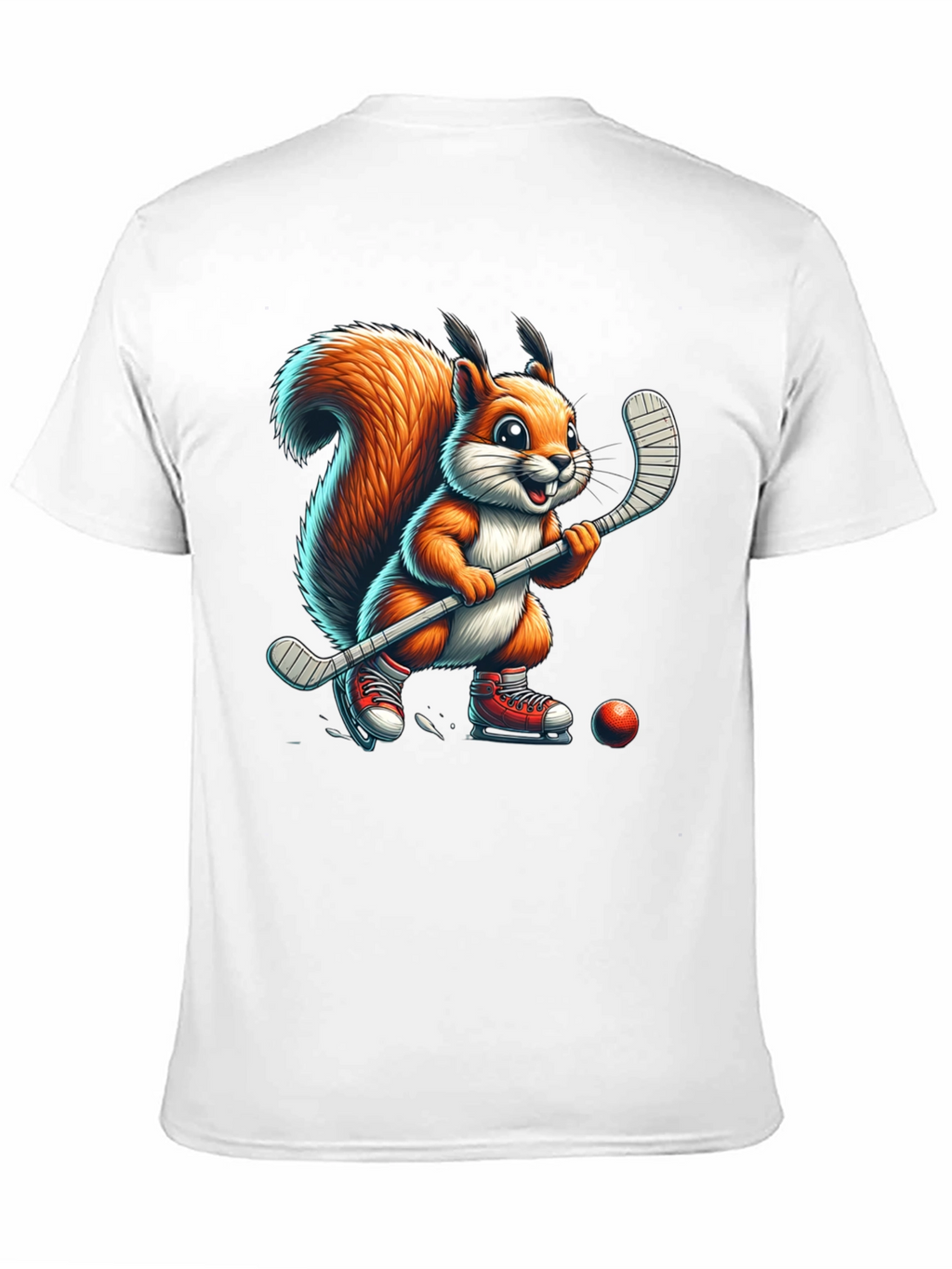 Squirrel Hockey Player Graphic Tee
