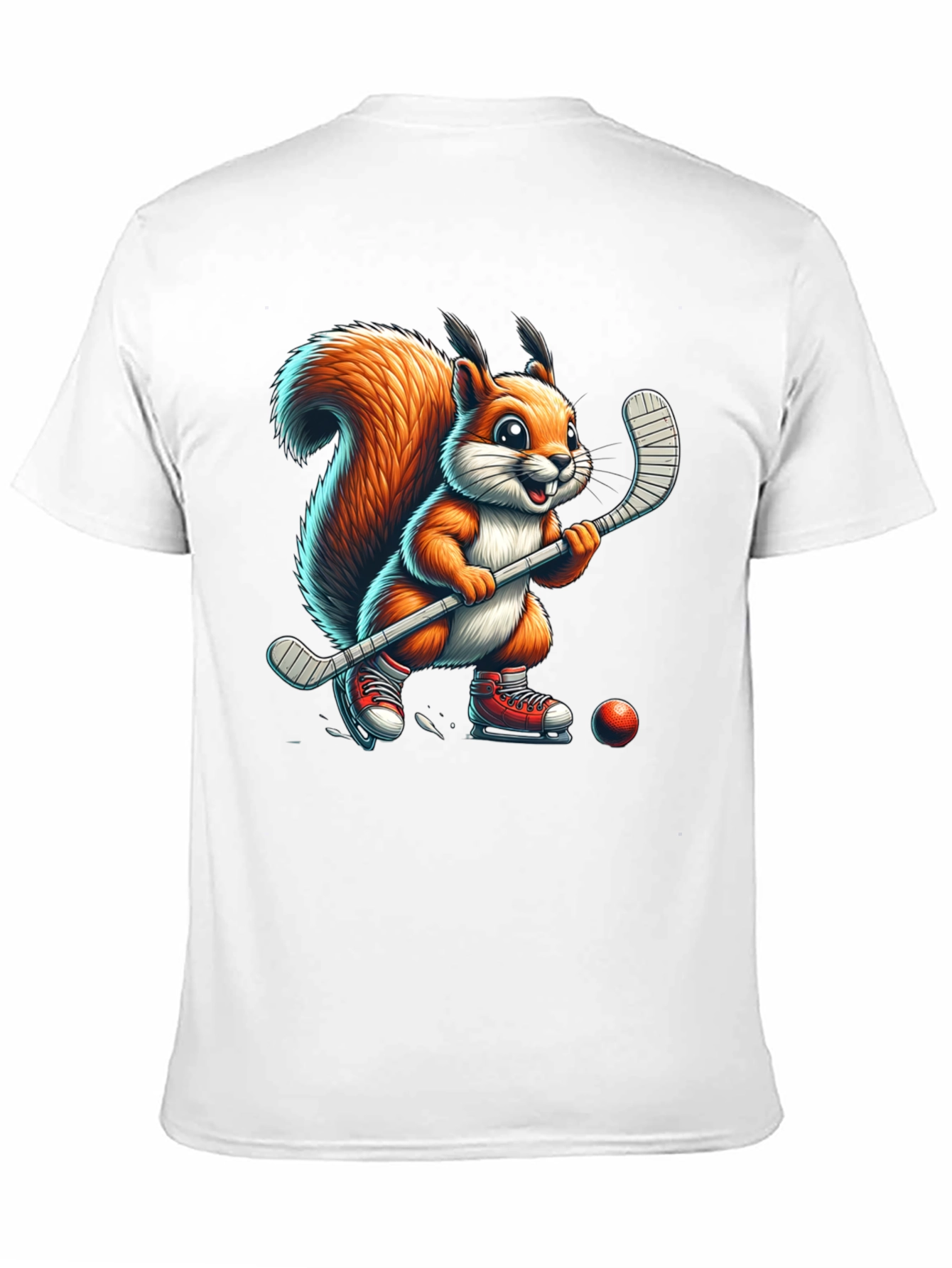 Squirrel Hockey Player Graphic Tee