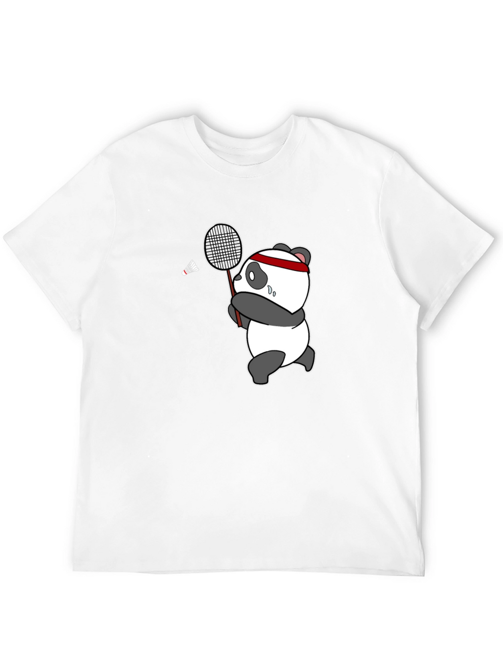 Panda Badminton T-Shirt - Black Cotton Tee