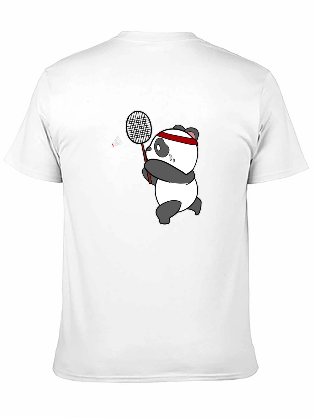 Panda Badminton T-Shirt - Black Cotton Tee