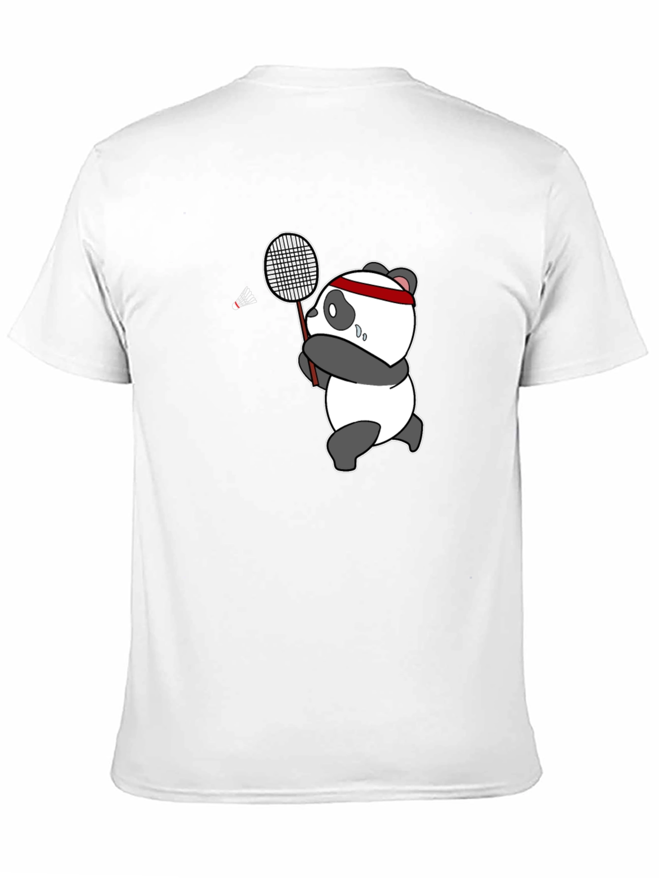 Panda Badminton T-Shirt - Black Cotton Tee