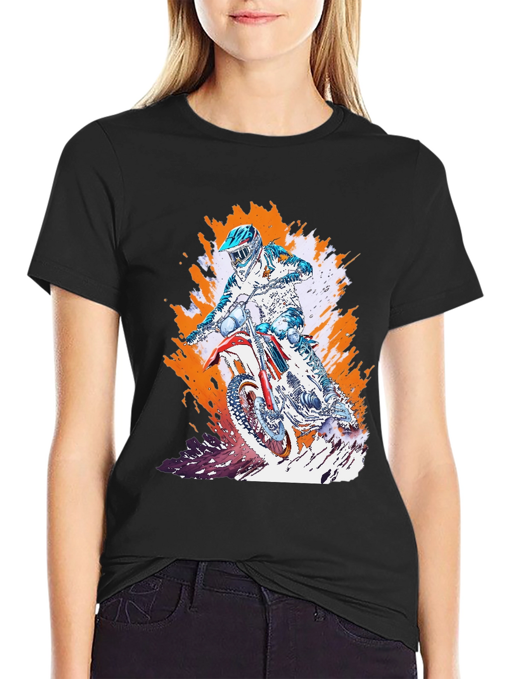 Motocross Rider T-Shirt - Black Graphic Tee