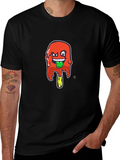 Funky Popsicle Graphic Tee - Black Cotton Blend