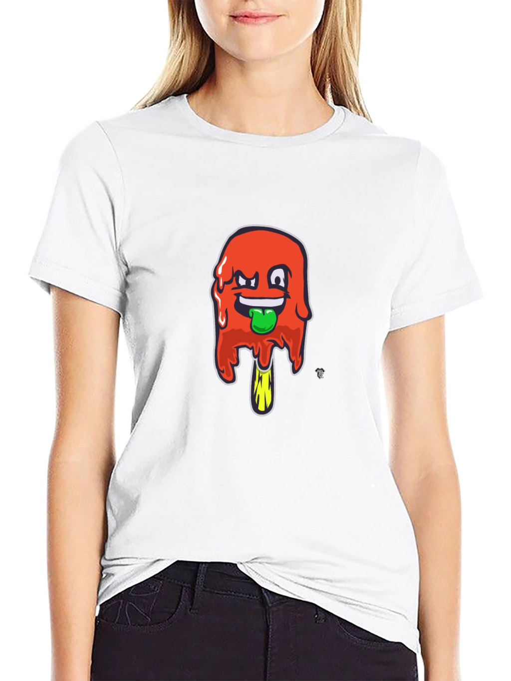 Funky Popsicle Graphic Tee - Black Cotton Blend