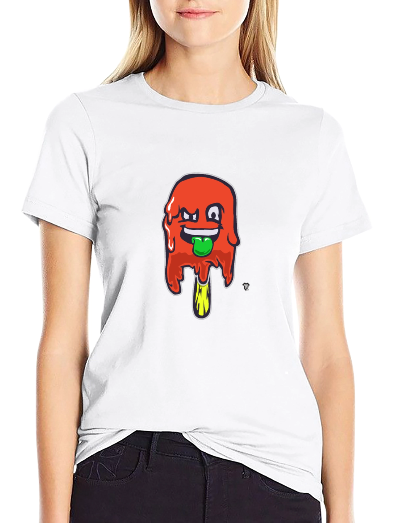 Funky Popsicle Graphic Tee - Black Cotton Blend