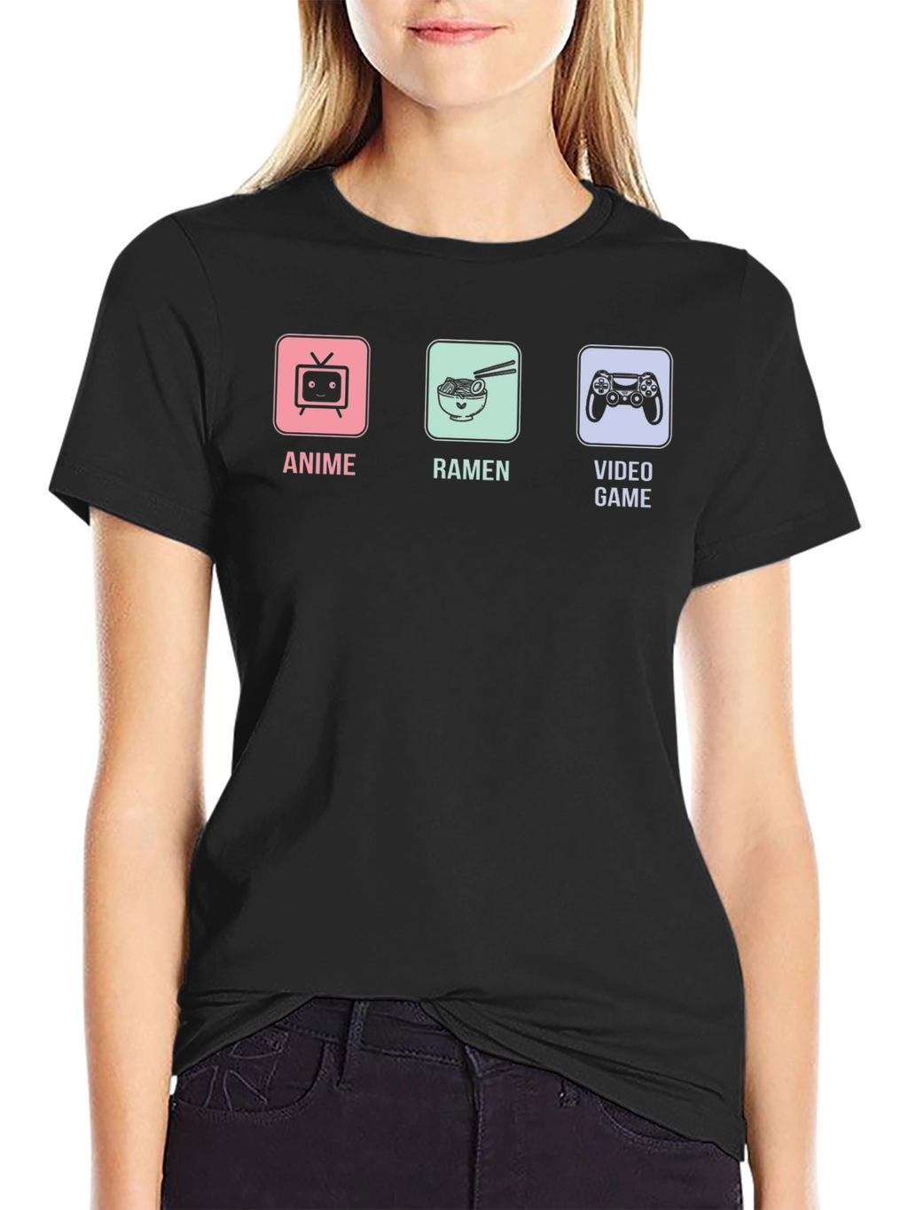 Anime Ramen Video Games Graphic T-Shirt