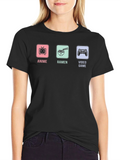 Anime Ramen Video Games Graphic T-Shirt