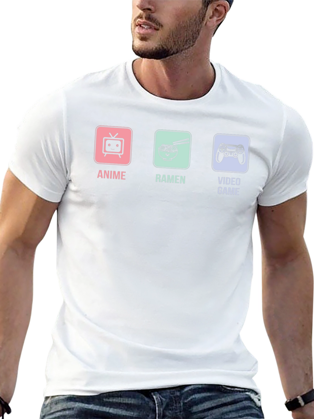 Anime Ramen Video Games Graphic T-Shirt