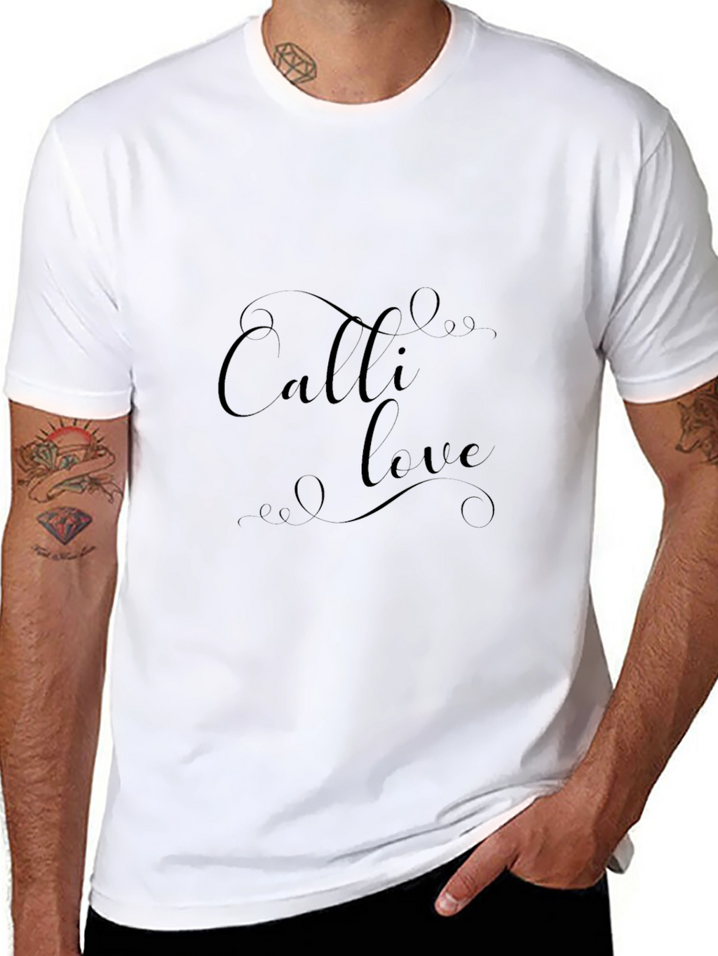 Elegant Calli Love Black T-Shirt