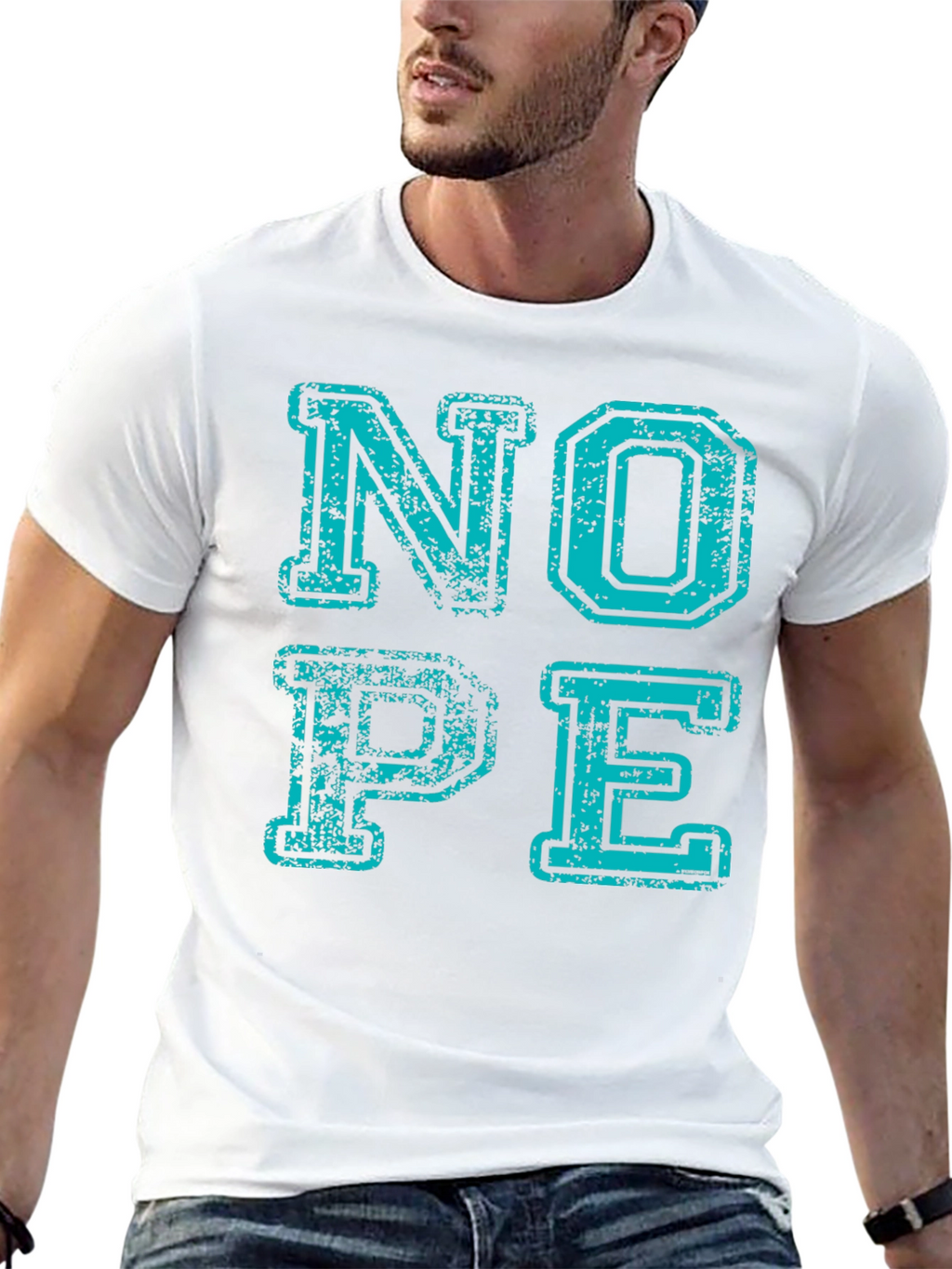 Nope Graphic Tee - Distressed Print