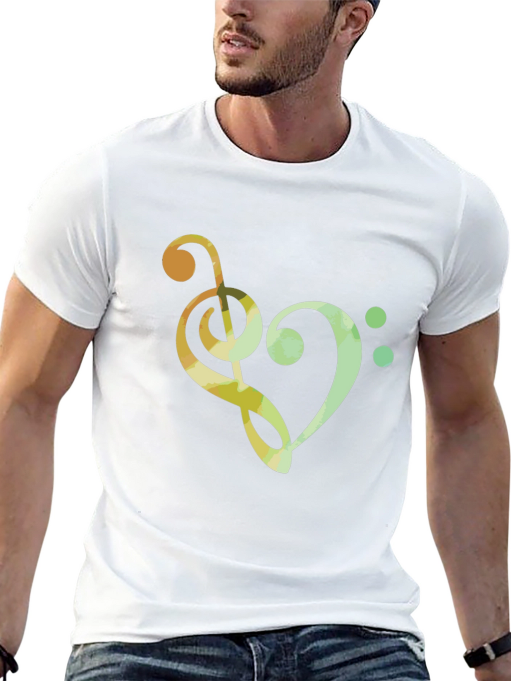 Musical Heart T-Shirt - Clef Note Graphic Tee