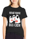 Rehab Nurse Boo Crew T-Shirt Halloween Nurse Shirt