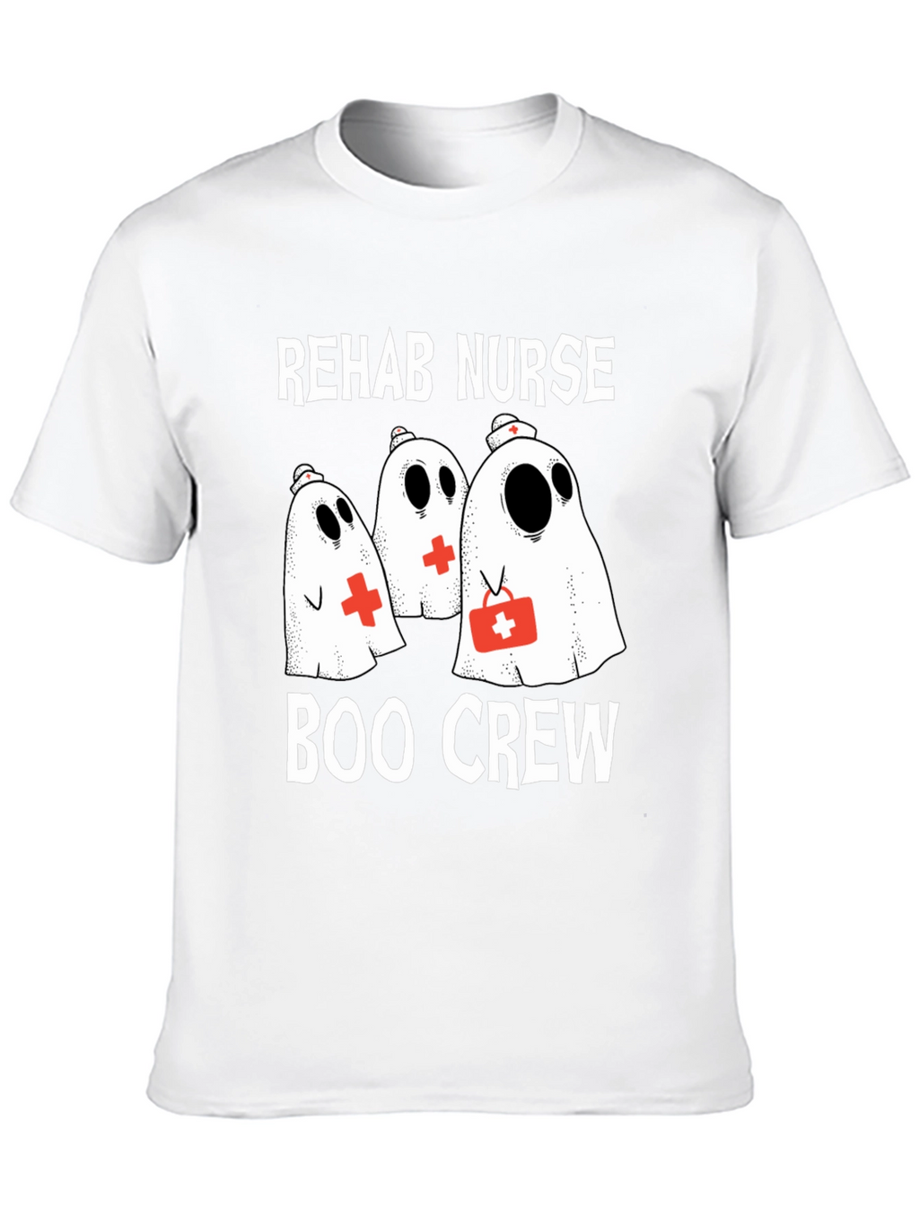 Rehab Nurse Boo Crew T-Shirt Halloween Nurse Shirt