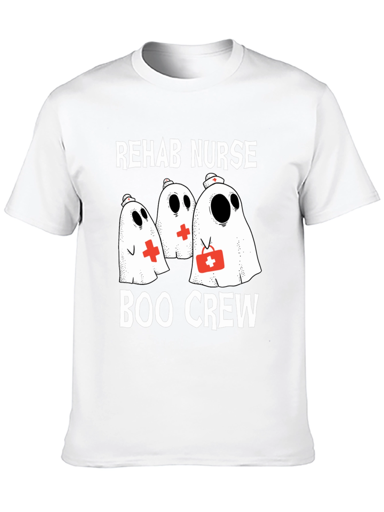 Rehab Nurse Boo Crew T-Shirt Halloween Nurse Shirt