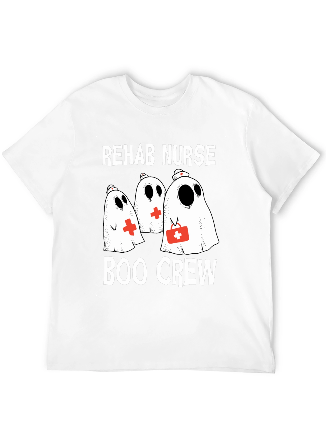 Rehab Nurse Boo Crew T-Shirt Halloween Nurse Shirt