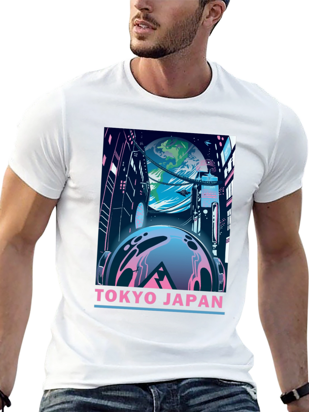 Tokyo Japan Graphic T-Shirt - Retro Sci-Fi Style