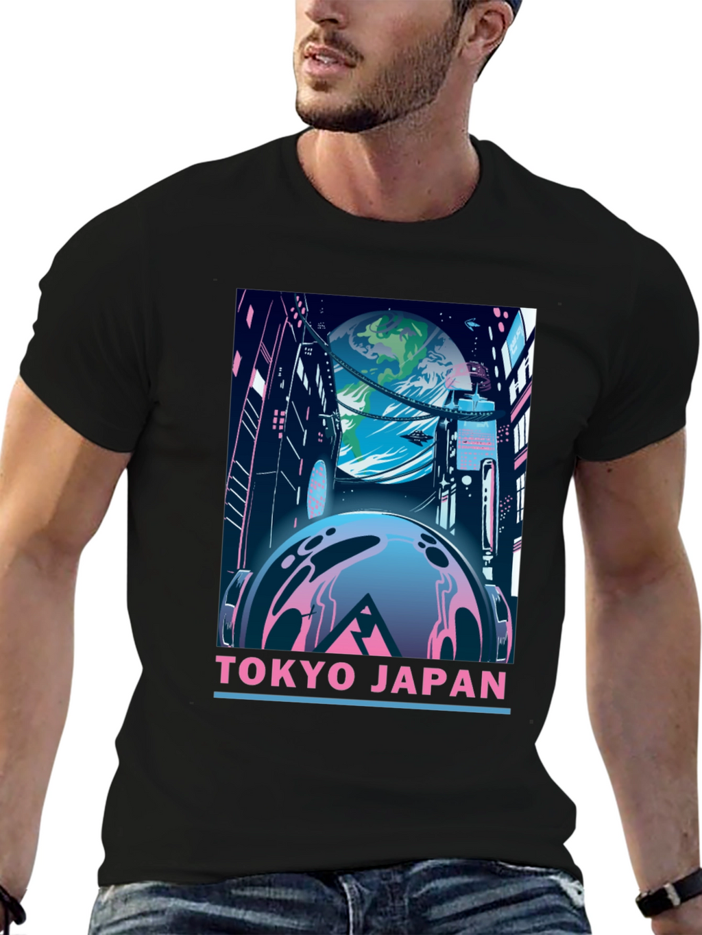 Tokyo Japan Graphic T-Shirt - Retro Sci-Fi Style