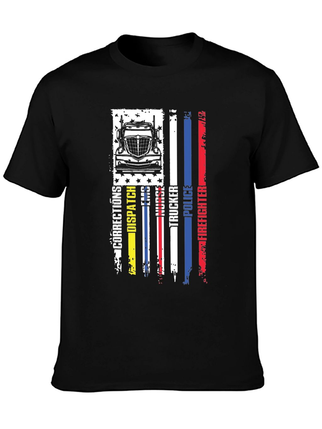Trucker American Flag Graphic T-Shirt