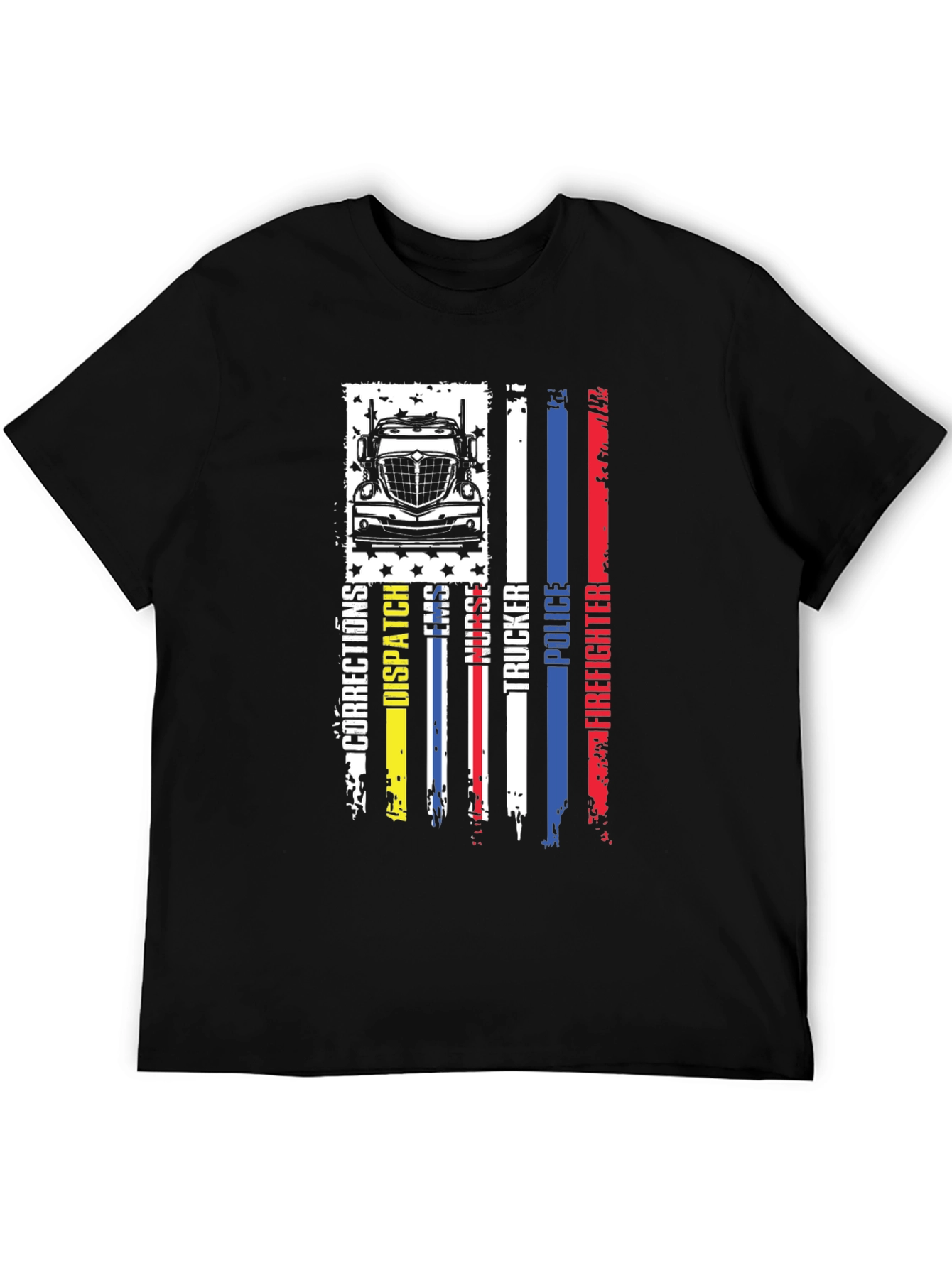 Trucker American Flag Graphic T-Shirt