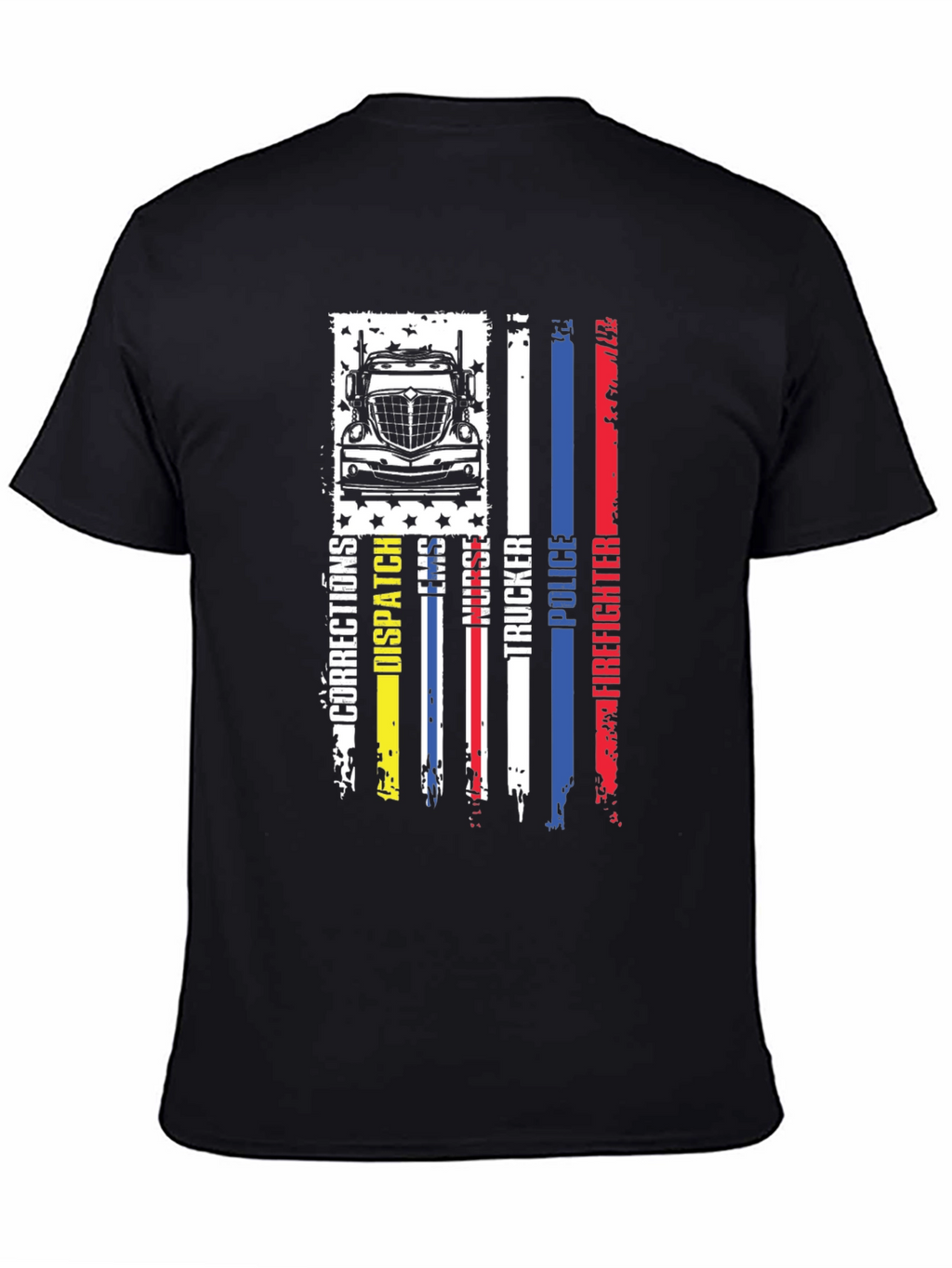 Trucker American Flag Graphic T-Shirt