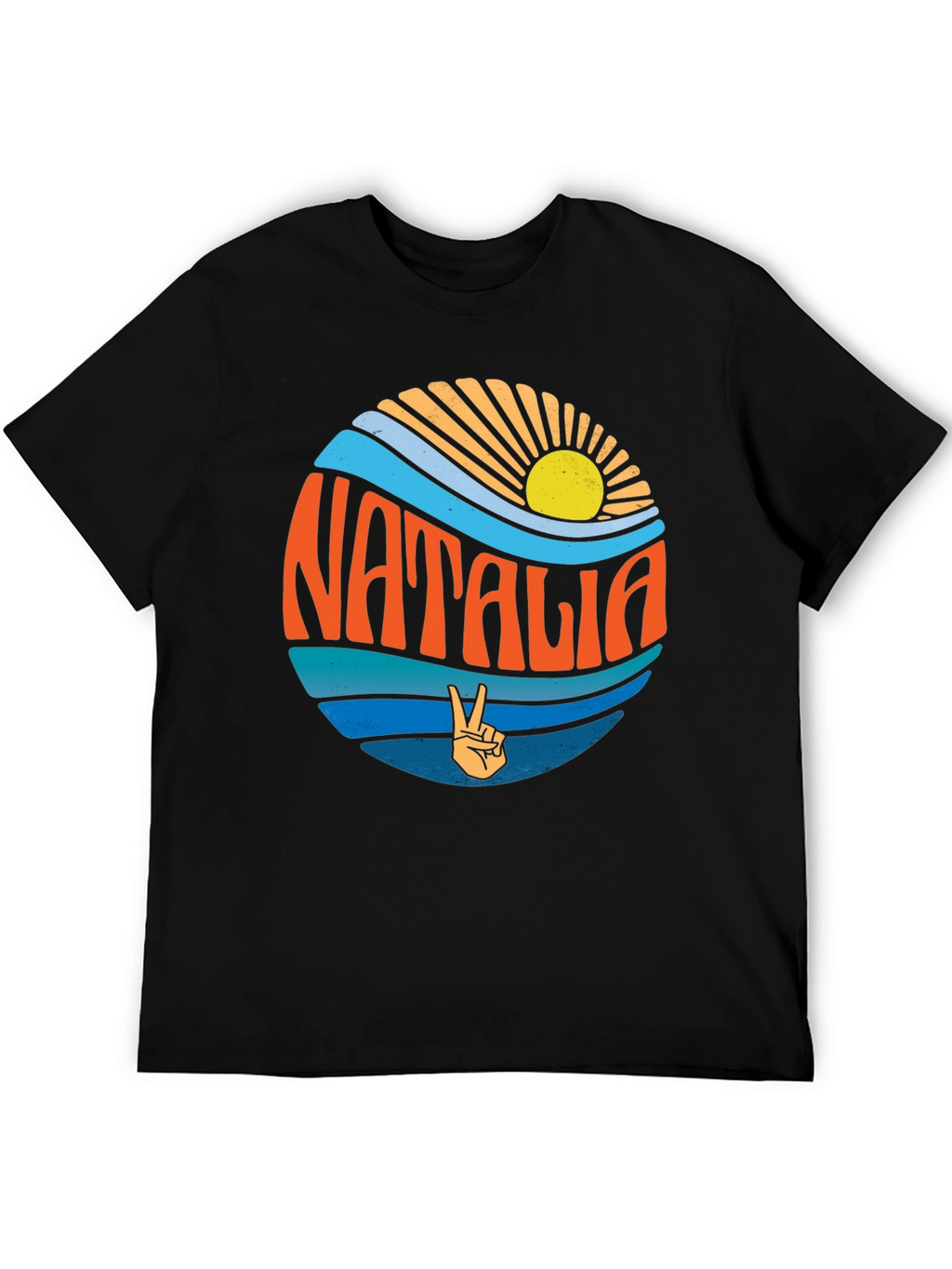 Natalia Retro Graphic T-Shirt - Black