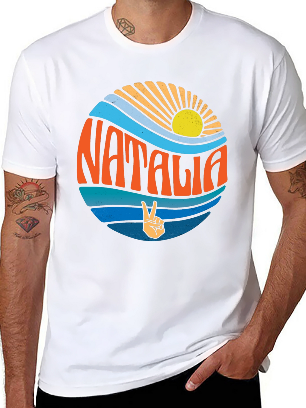 Natalia Retro Graphic T-Shirt - Black