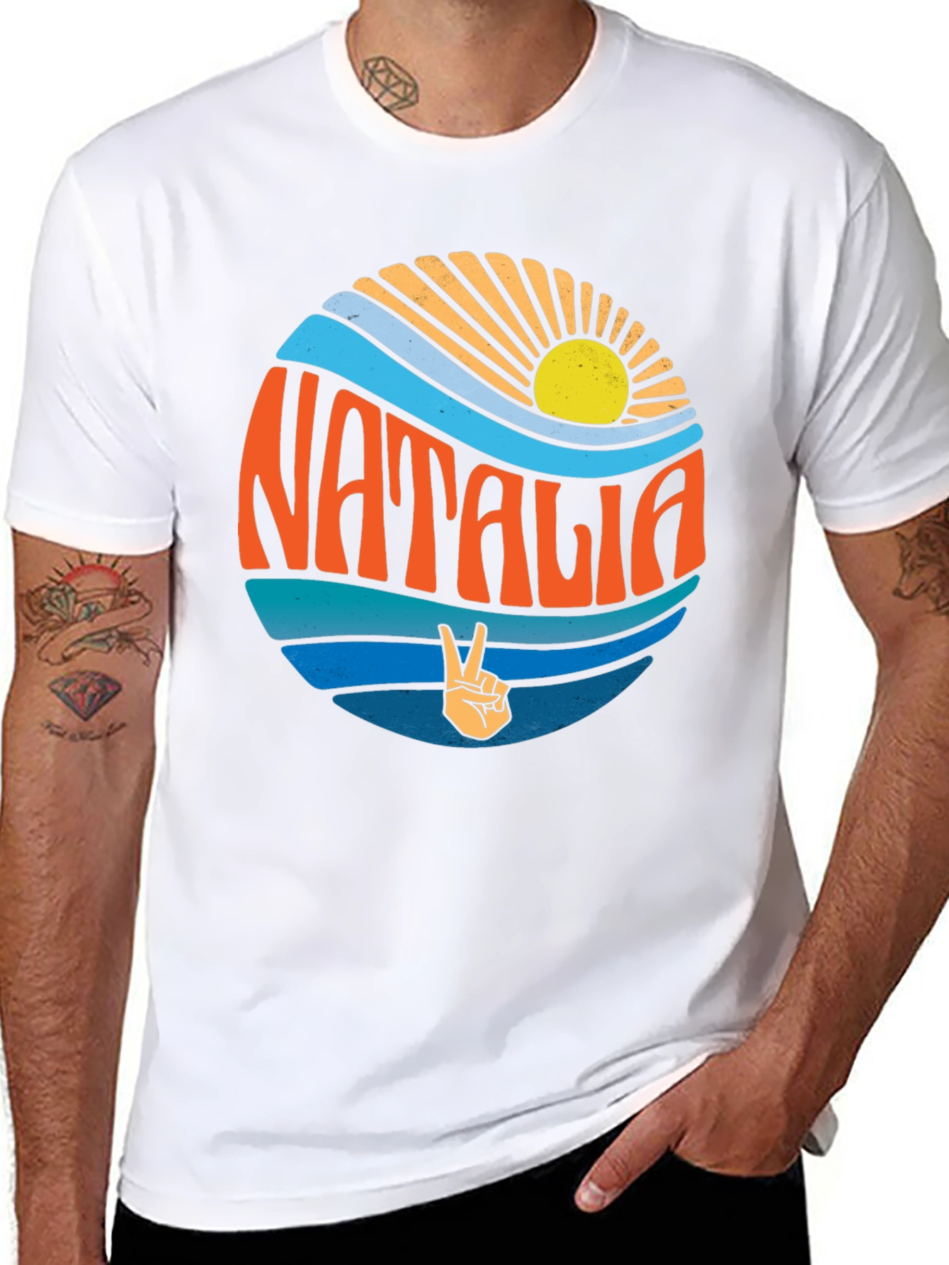 Natalia Retro Graphic T-Shirt - Black