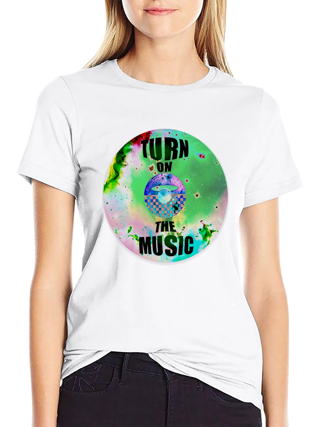 Turn On The Music Graphic T-Shirt