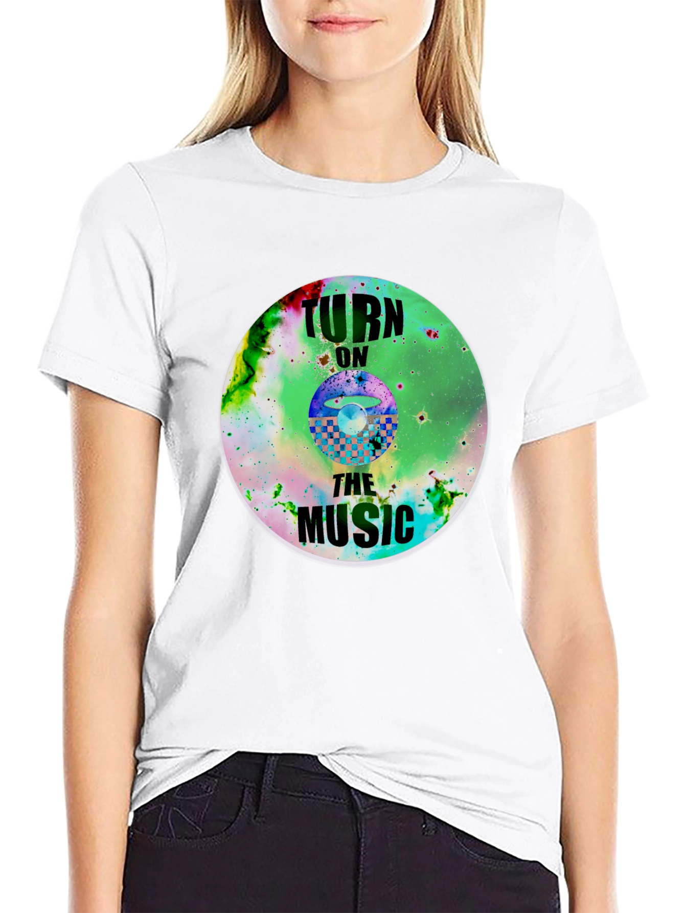 Turn On The Music Graphic T-Shirt