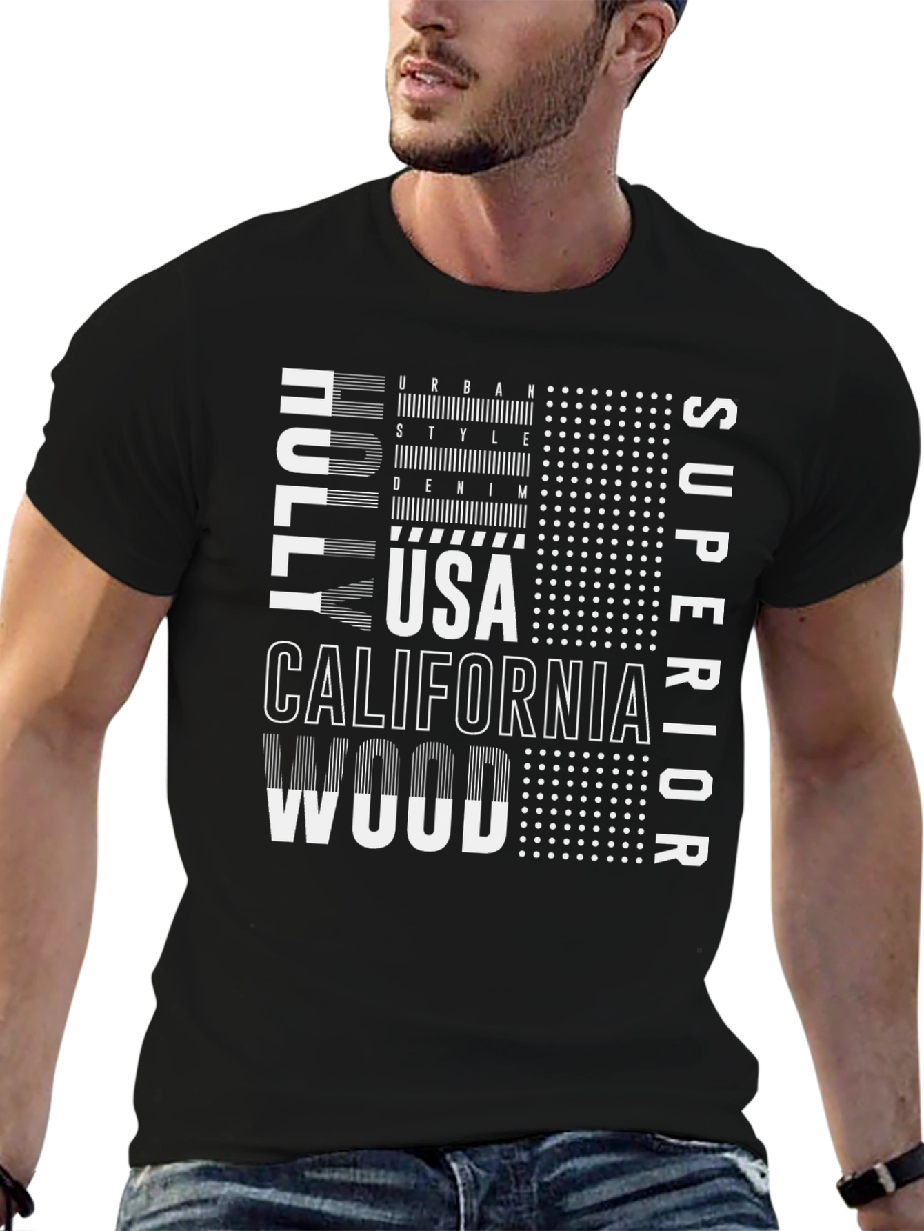 Urban Style Graphic Print Mens Black T-Shirt
