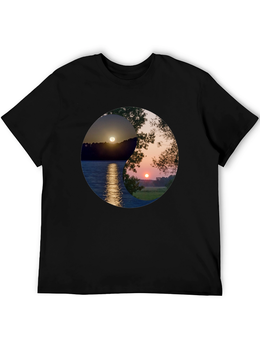 Yin Yang Sunset Graphic T-Shirt