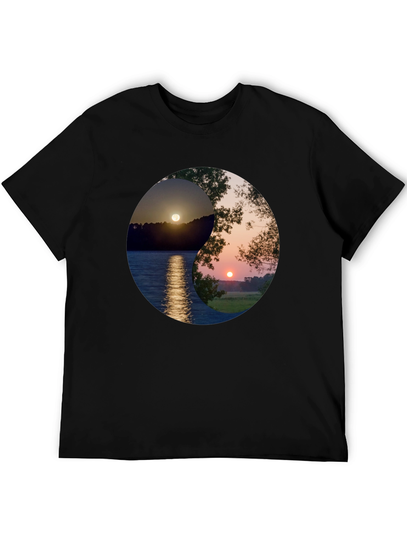 Yin Yang Sunset Graphic T-Shirt