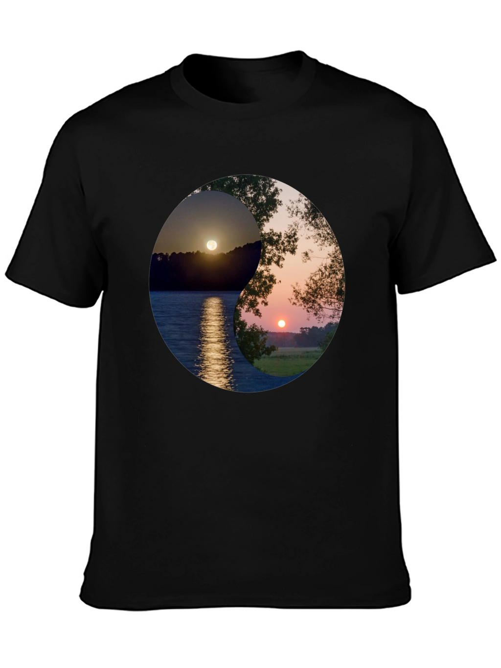 Yin Yang Sunset Graphic T-Shirt