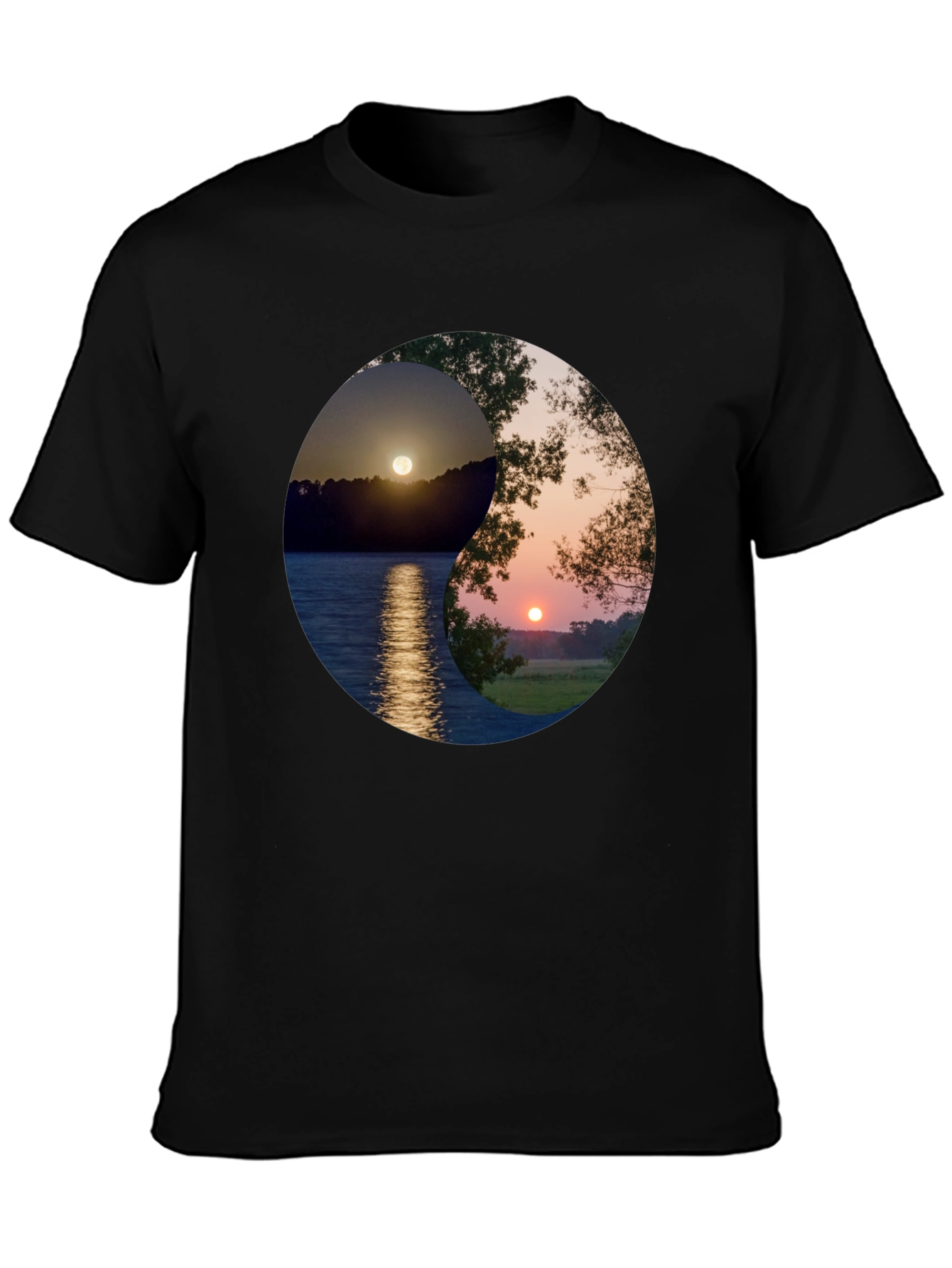 Yin Yang Sunset Graphic T-Shirt