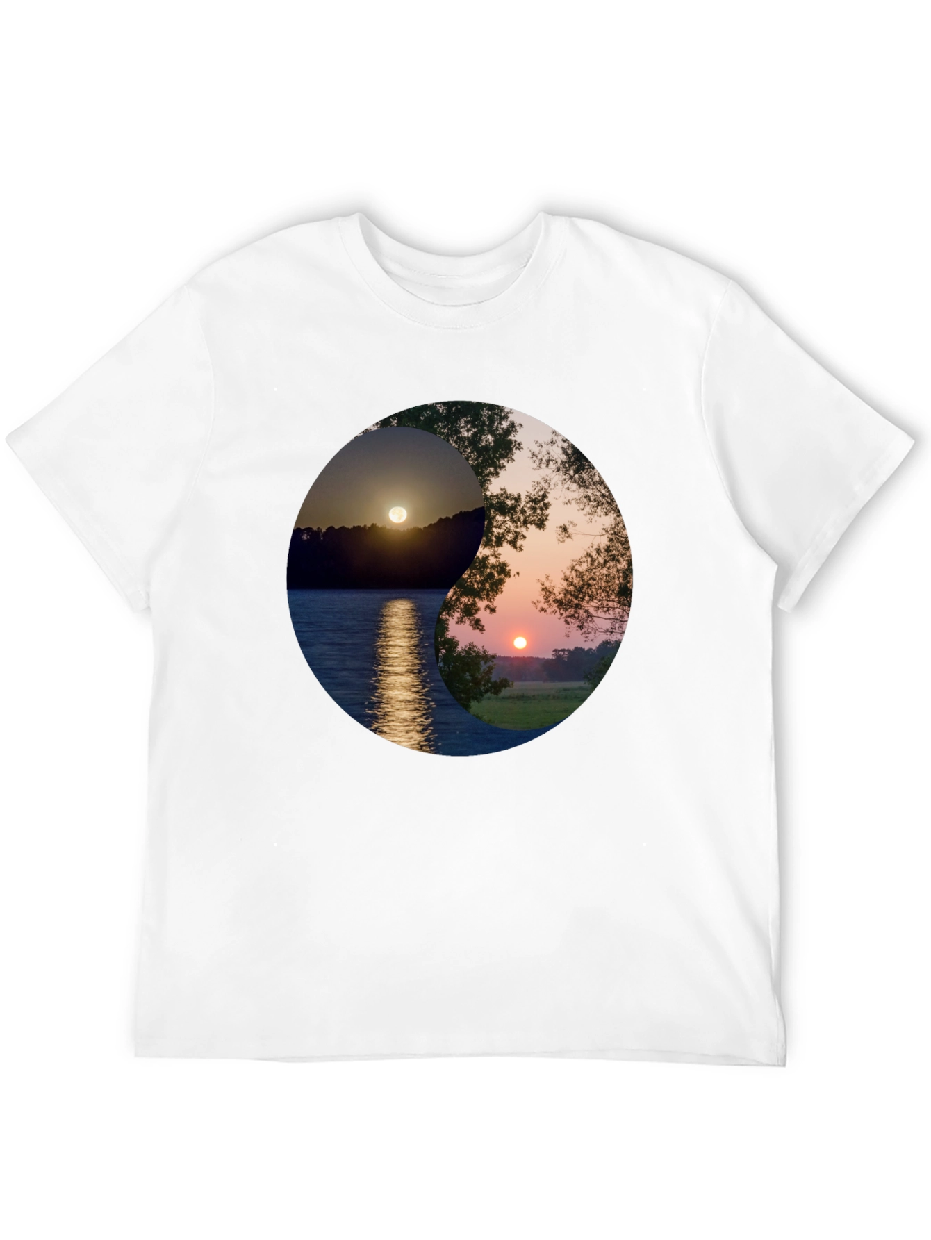 Yin Yang Sunset Graphic T-Shirt